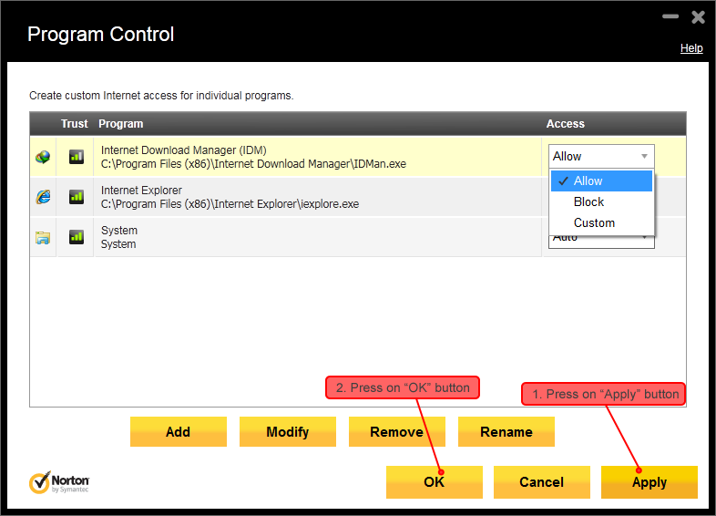 Norton Internet Security settings 4